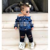 1-6Y Toddler Baby Kid Girls Clothing Set Denim Jacket Long Sleeve Coat Tops Pants Outfits Clothing 2PCs Suit