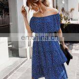 2020 New Arrivals Lady Off Shoulder Casual Sleeveless Dresses Women Cotton Cake Summer Dress thumbnail-4
