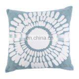 Turquoise Mandala Accent Pure Cotton Sunflower Decor Floral Pattern Embroidered Decorative Cushion Cover thumbnail-1