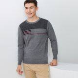 Autumn &Winter New Men's Round Neck Long-Sleeved Cashmere Sweater Knitted Bottoming Sweater Warm Sweater Pure Color Jacquard