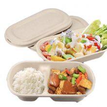 850ml 2 Compartment Bagasse Container Pack of 500 Burrito Bowl With Lid thumbnail-4