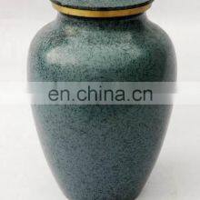 Sky Blue Coloured Beautiful Handmade Metal Urns thumbnail-4
