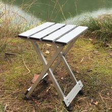 Foldable Stool Aluminum Folding Stool Outdoor Leisure Camping Fishing Stool Side Table thumbnail-3
