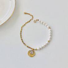 S925 Sterling Silver Asymmetrical Pearl Bracelet thumbnail-2