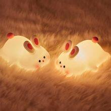 High Quality USB Rechargeable Baby Table Light Custom Silicone Cute Bunny Lamp Kids Night Light Wholesale Rabbit Silicon Lamp thumbnail-2