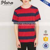 OEM Wholesale Mens Navy and Red Stripe T Shirts thumbnail-1