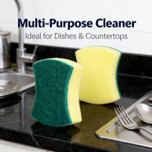 High Quality Scrub Sponge Cleaning Pad Kitchen Scouring Sponge Brush Double Layer Dish Washing Foam Cleaner for Home Use thumbnail-4