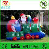 Gemmy Inflatable Santa in Train, Outdoor Christmas Decorations