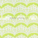 fan-shaped design eyelash lace fabric with white color