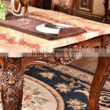 Commercial Furniture Artificial Marble Top Rectangle Pedestal Dining Table thumbnail-3
