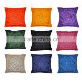 Decorative Heavy Handmade Embroidered And Mirror Work Indian Cotton Decorative Mirror Work Pillow Cushion Covers