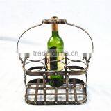 Shabby Antique Wire Holder for Metal Wine Crate Basket thumbnail-1