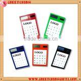 Clear touch screen solar pocket calculator for promotional gifts