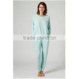 Fashion Sky blue blank textured Loungewear sweater pajamas for women