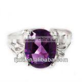 Custom Design Amethyst Antique Silver Gemstone Ring thumbnail-1