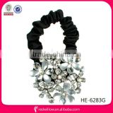 Manufacturer wholesale clear crystal flower fabric hair elastic bands