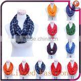 Red Plaid Scarf,11 Colors Women Fashion Tartan Scarf Viscose Voile Red Plaid Scarf thumbnail-4