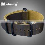 Infantry Military Leather Sport Army Camo Brown Watch Straps thumbnail-3