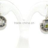 Green Peridot Round Cut 925 Sterling Silver Earring thumbnail-2