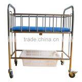 CE ISO Stainless Steel Manual Hospital Baby Bed With Mattress thumbnail-4