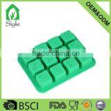 12 cavity playing football pose silicone ice cube tray chocolate mould