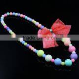 2016 Handmade Candy Color Children Kids Bowknot Bead Necklace