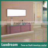 Purple Tempered Glass Top Modern Wall Hung Bathroom Vanity