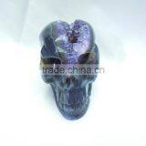 Natural Amethyst Crystal Quartz Points Carving Skull, Purple Crystal Quartz Skull for Sale thumbnail-2