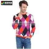 Men Colorfu Pure Cashmere Sweater, Man Comfortable Orange Pullover thumbnail-2