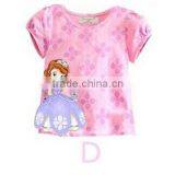 Pink Color Girl T-shirt, Girl Frozen Clothes, Summer Girl thumbnail-1