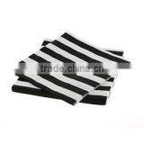 Black Rugby Stripe Napkins Pkt 20