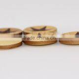 36L(23mm) Natural High Quality Brown Wood Button Painted Star Laser Engraving on thumbnail-3