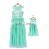 Boutique Fashion New Style Family Matching Outfits Mommy and me Chiffon Maxi Dress Mother and Daughter Dress thumbnail-2