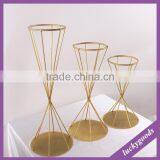 LDJ560 Artificial Flower Gold Plated Flower Stands for Tables thumbnail-1