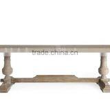 French Country Style Wooden Dining Room Set, Vintage and Retro Solid Wood Long Dinning Table and Chairs Set (BF01-X1161) thumbnail-3