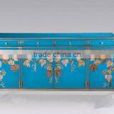 Vintage Wood Carved Buffet Cabinets With Hand Painted,Exquisite Seasell Mosaic Sideboard, Classical Cupboard For Home Decoration thumbnail-2