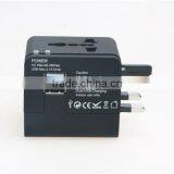 Factory High Quality Universal Travel Adapter With Double USB Charger World Travel Adapter USB Travel Adapter of 1000MA thumbnail-3