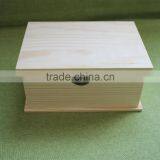 Chinese Stabilized Plain Wood Keepsake Box Wood Hope Chest Wooden Storage Memories Box With Book Shape thumbnail-2
