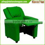 Contemporary Green Vinyl Kids Recliner With Cup Holder and Headrest thumbnail-5