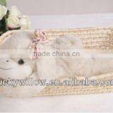 Make Corn Husk Storage Basket With Handle for Gift&toys&food thumbnail-1