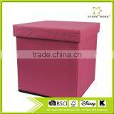Pink Storage Cube/Ottoman/Foot Stool thumbnail-1