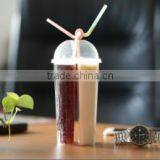 700ml Two Compartment Cup Plastic Juice Cup With Straw & Dome & Flat Lid thumbnail-2