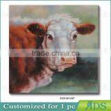 2017 Amazon Hotsell 100% Hand Animal Oil Painting Brown Cow With Stretched Frame Contemporary Artwork Ready to Hang 24 x 36 Inch thumbnail-2