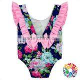 Wholesale Flower Open Back Summer Bodysuit Boho Playsuit Flutter Romper thumbnail-6