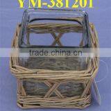 Individual Wicker Candle Holder thumbnail-1