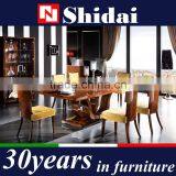 Wooden Dining Table Set, High Gloss Dining Table and Chair, Ebony Veneer Dining Room Furniture thumbnail-2