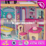 New Style Girls Pretend Play Miniature Wooden Dollhouse Toy With 16 Pieces Furniture W06A220 thumbnail-3