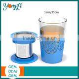 Wholesale Borosilicate Glass Tea Cup Silicone Glass Tea Cup With Infuser thumbnail-1
