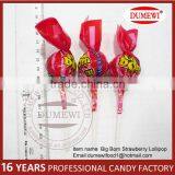 Red Big Bom Candy With Bubble Gum Filling Round Lollipop thumbnail-1