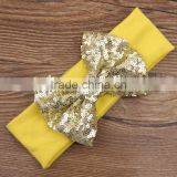 Wholesale Baby Stretch Hair Headband Blue Fancy Sequin Bowknot Headband For Girls Headband Pretty Princess Hair Hands thumbnail-5